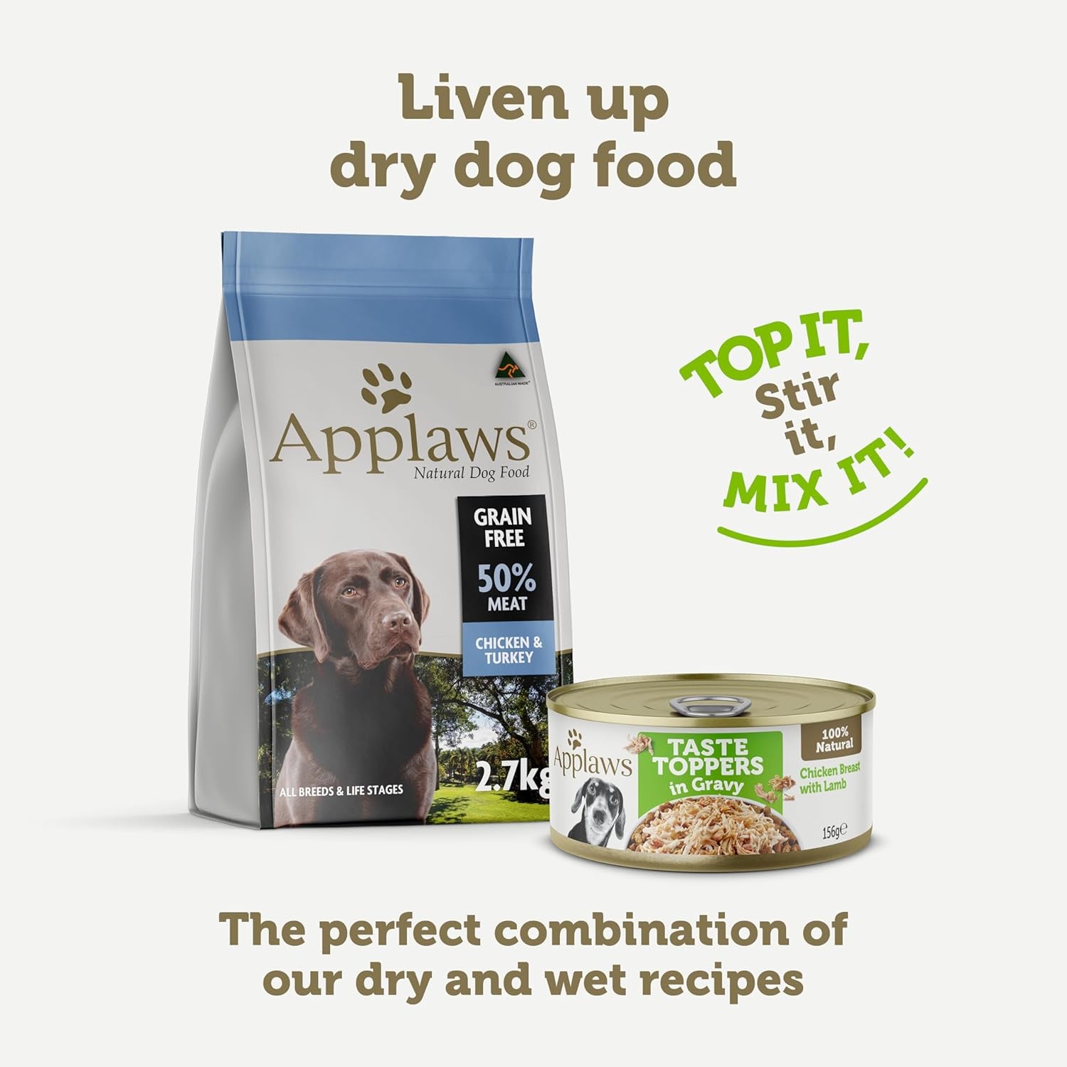 Taste Toppers 100% Natural Wet Dog Food Chicken Breast with Lamb in Gravy Tin 156G (Pack of 16), Limited Ingredients Pet Food