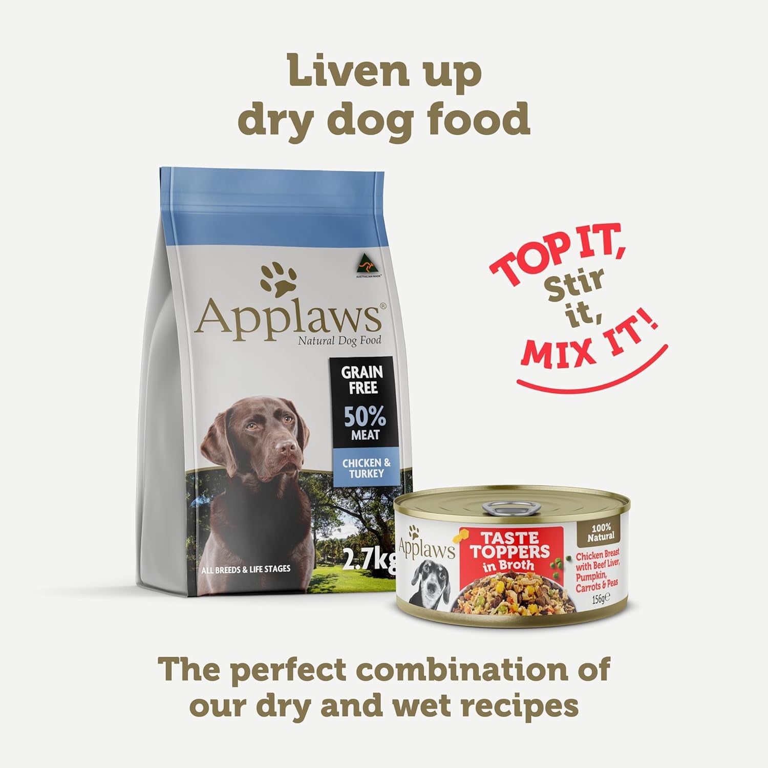 Taste Toppers 100% Natural Wet Dog Food Chicken Breast with Beef Liver & Vegetables in Broth Tin 156G (Pack of 16), Limited Ingredients Pet Food