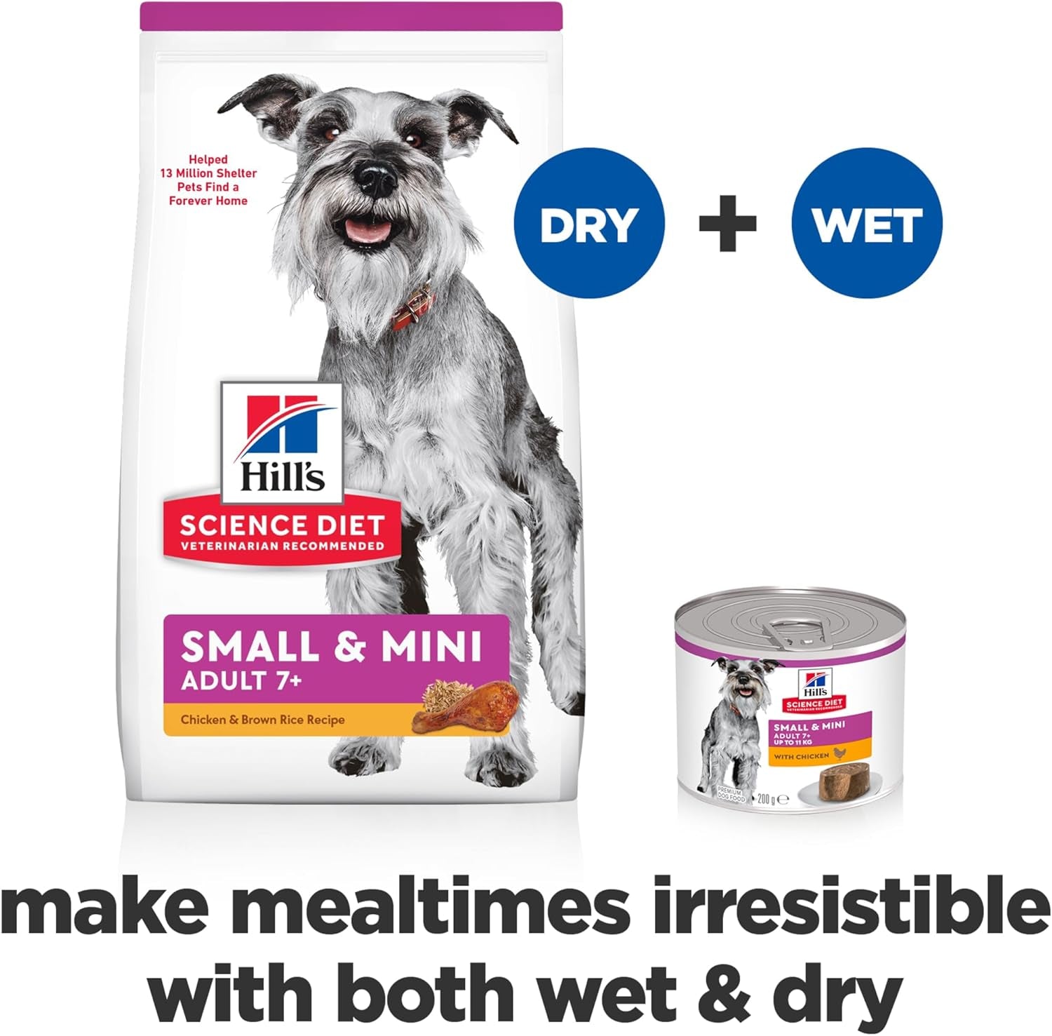 Adult 7+ Senior Small & Mini with Chicken Canned Wet Dog Food 12X200G