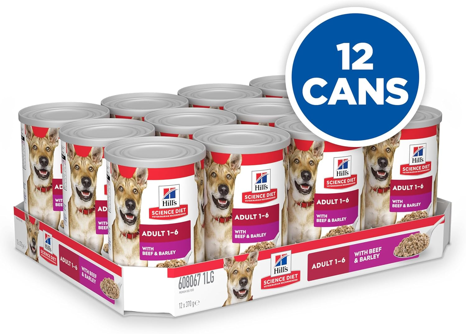 Adult with Beef & Barley Canned Wet Dog Food 12X370G
