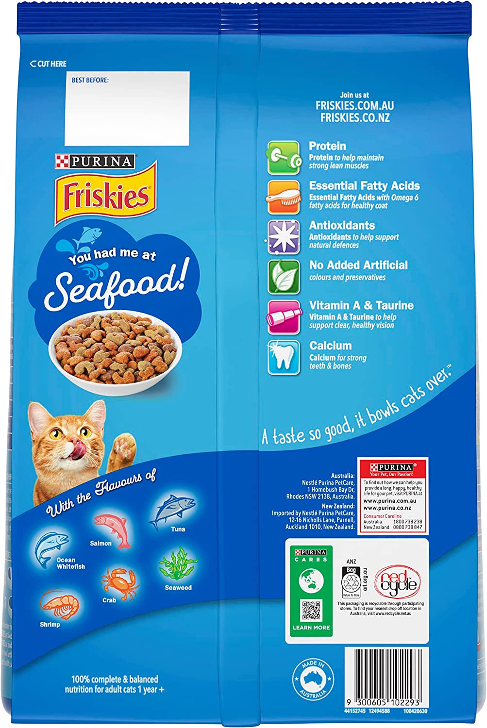 FRISKIES Adult Dry Cat Food Seafood Sensations 2.5Kg