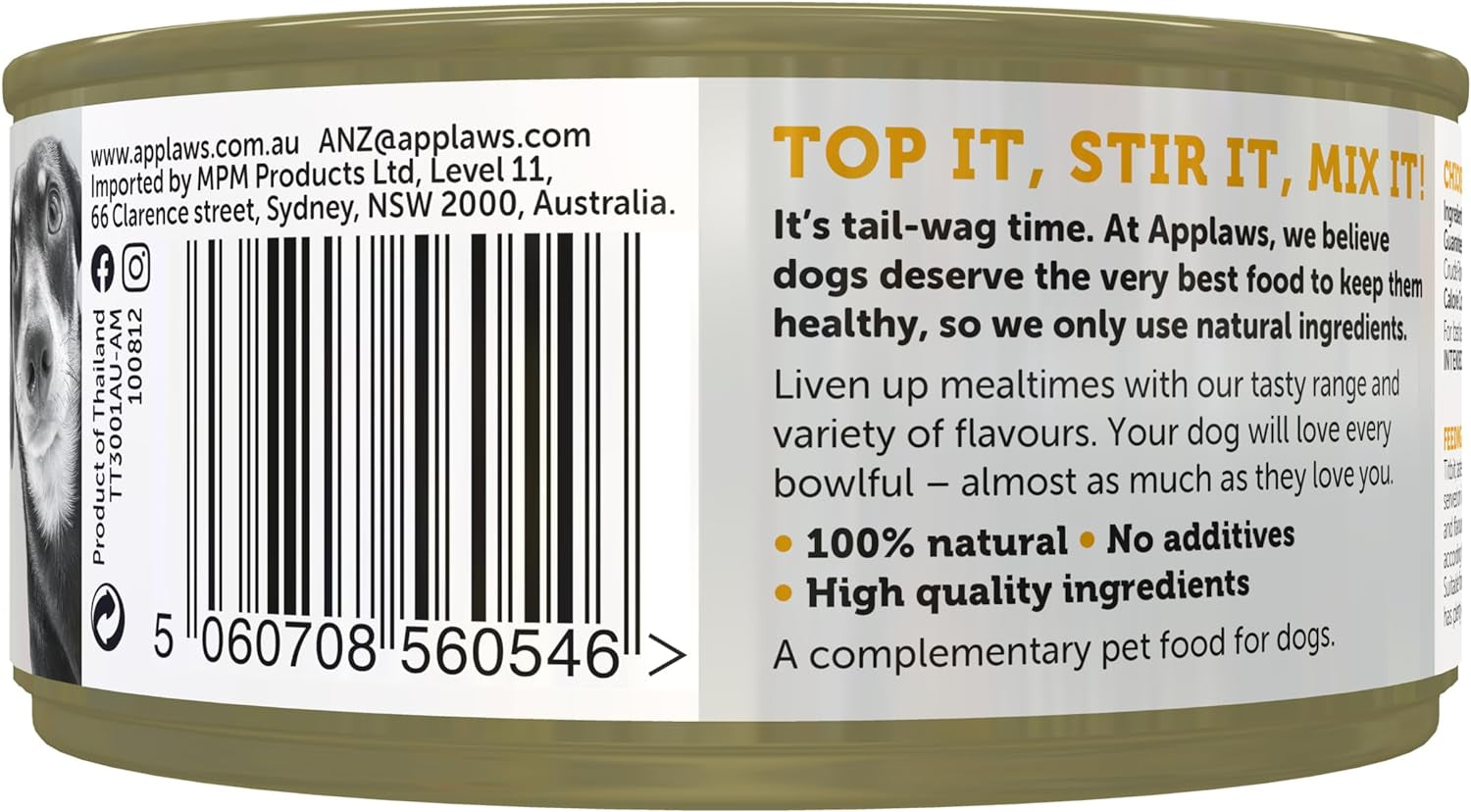 Taste Toppers 100% Natural Wet Dog Food Chicken Breast in Broth Tin 156G (Pack of 16), Limited Ingredients Pet Food