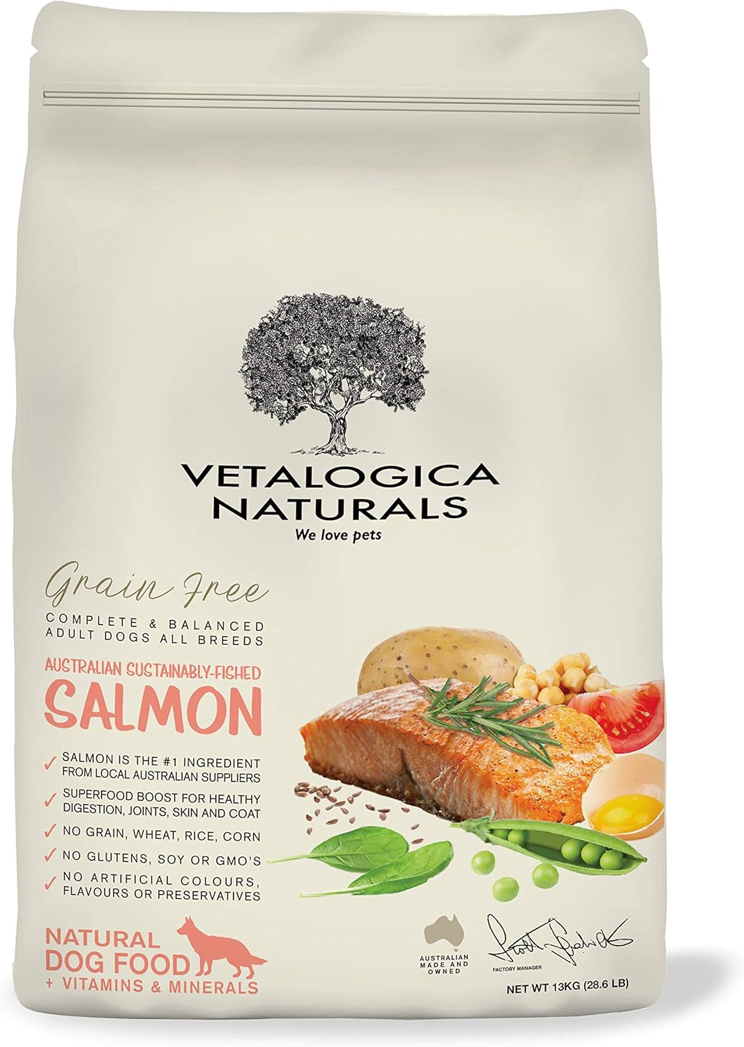 Naturals Premium Quality Grain Free Salmon Adult Dry Dog Food 13 Kg