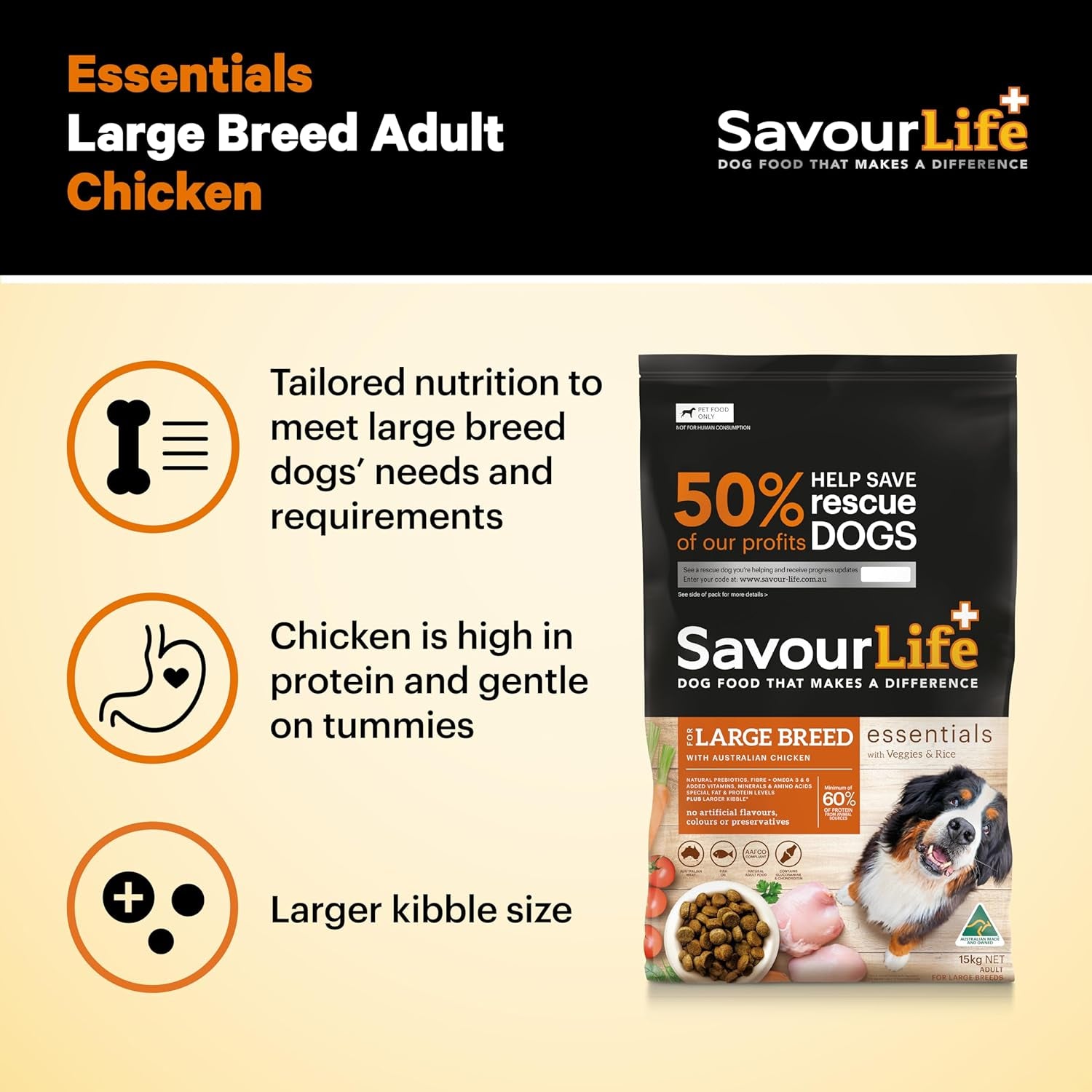Essentials Chicken Adult Large Breed Dog Food 15Kg