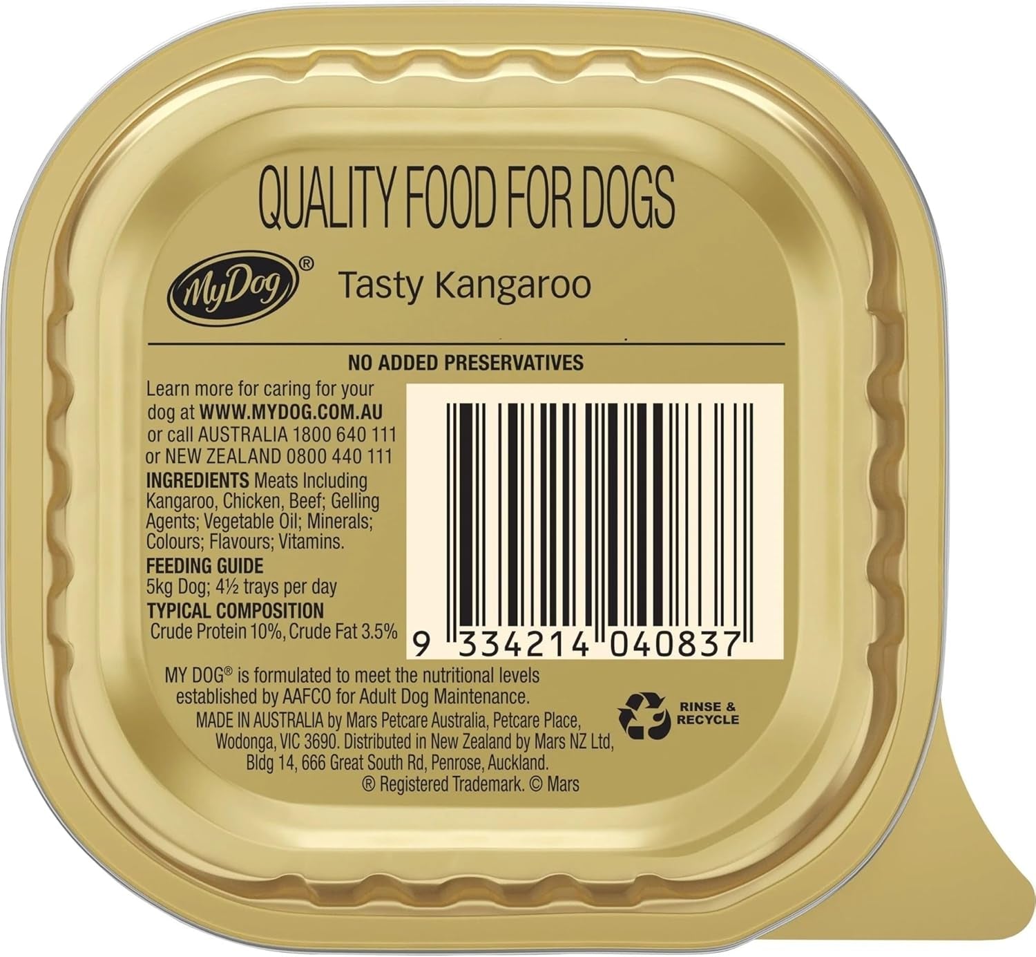 Classic Loaf with Succulent Kangaroo Dog Food 100 G (Pack of 6)