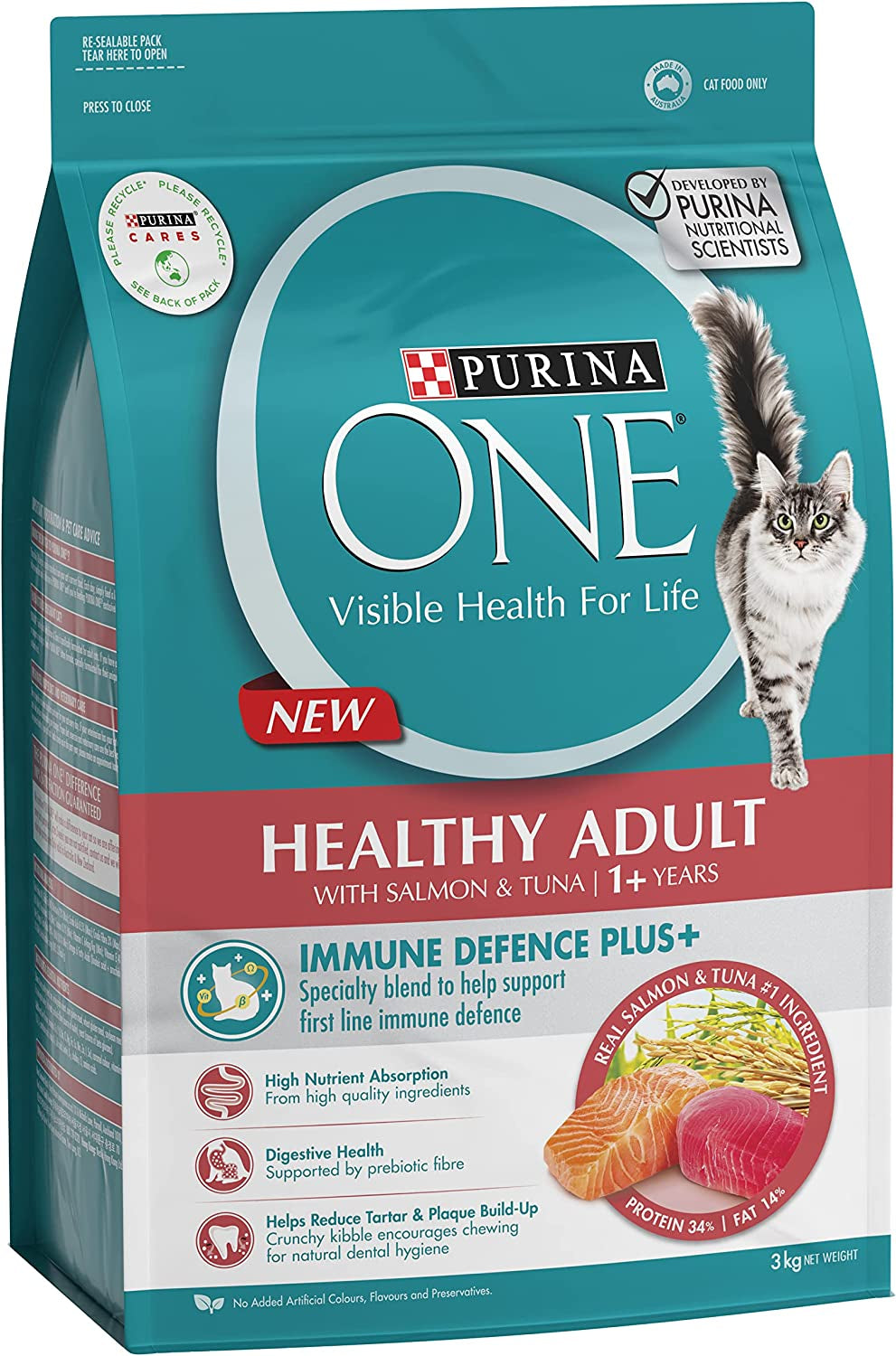 Adult Dry Cat Food Immune Defence Plus+ Salmon & Tuna 3Kg
