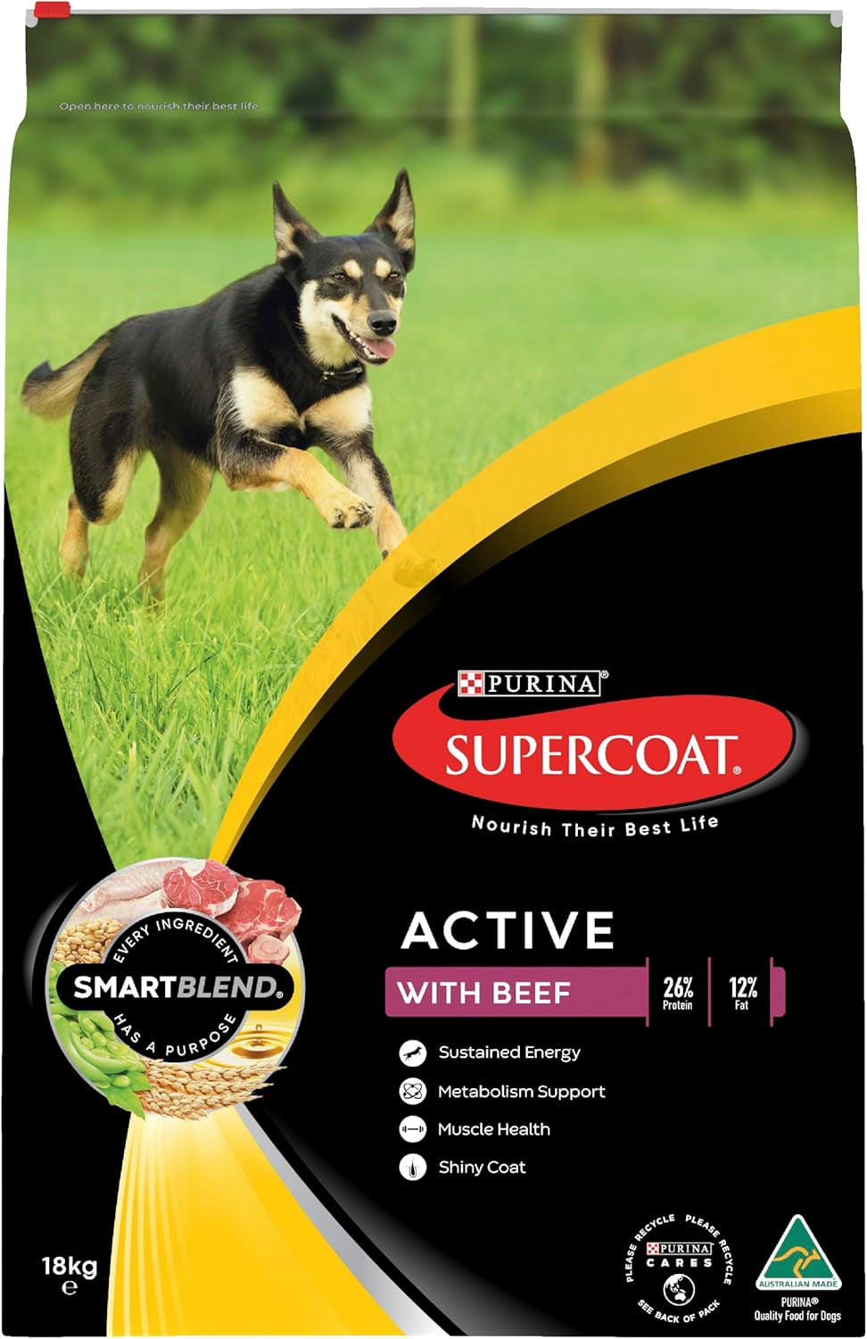 SUPERCOAT SMARTBLEND Adult Dry Dog Food Beef 18Kg