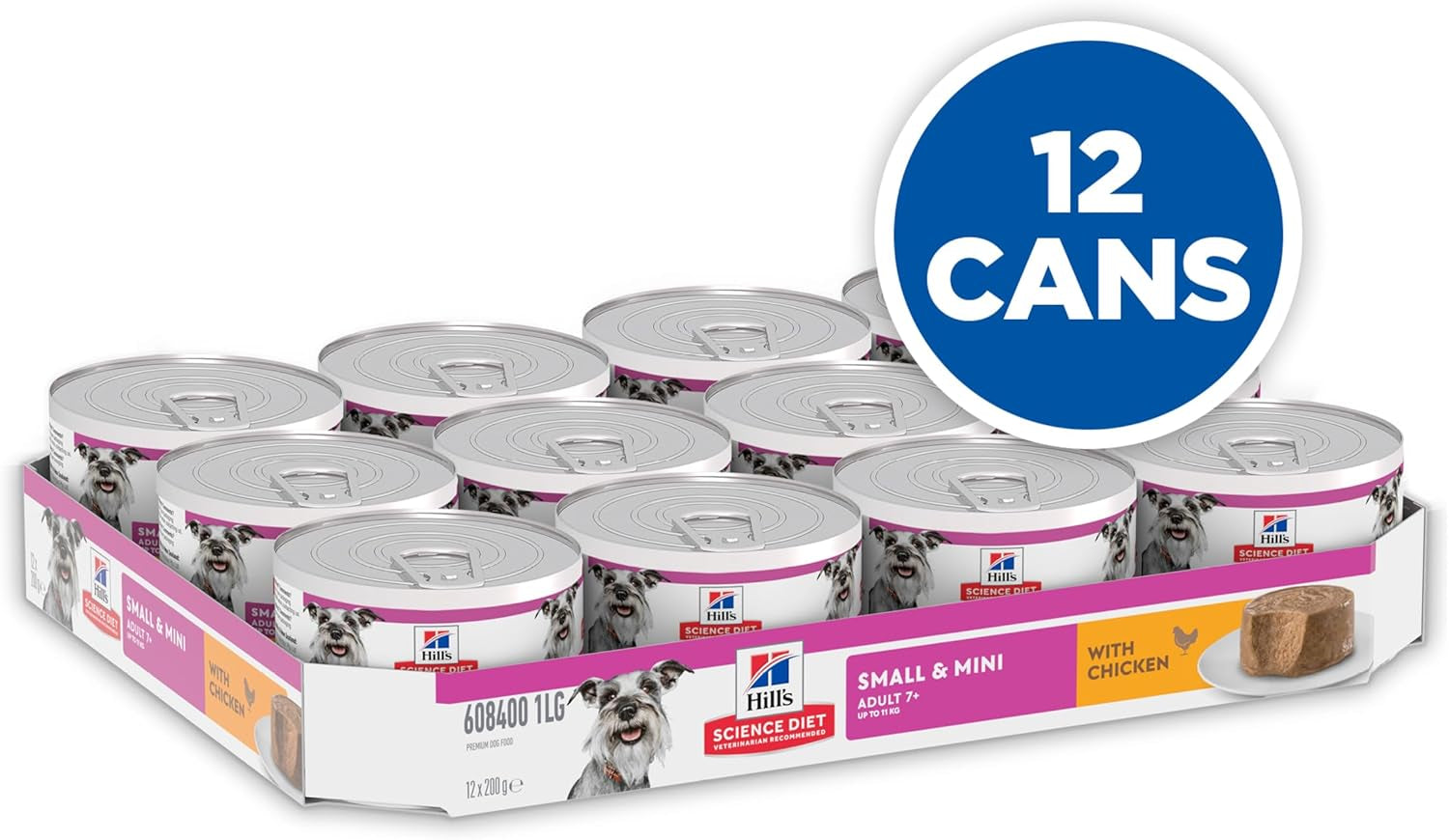 Adult 7+ Senior Small & Mini with Chicken Canned Wet Dog Food 12X200G
