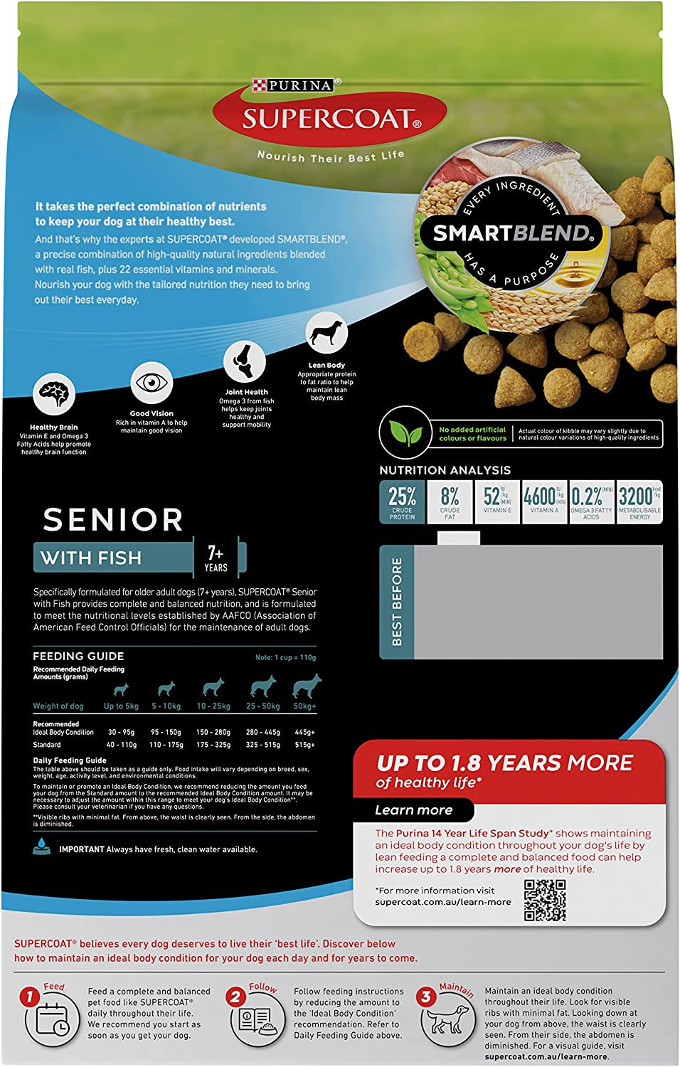 SMARTBLEND Senior Dry Dog Food Fish 2.6Kg