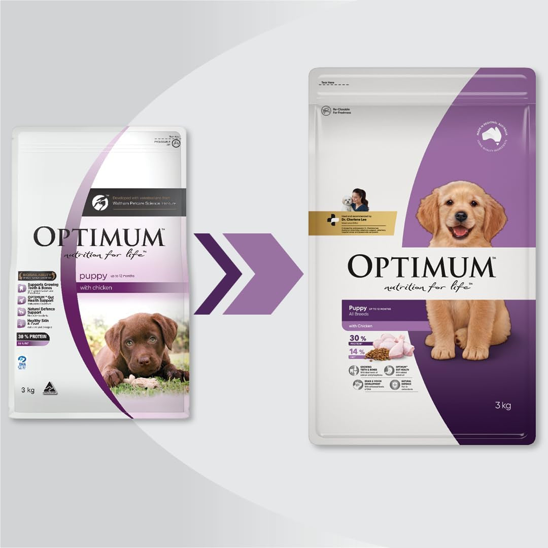 Puppy All Breed Dry Dog Food with Chicken 3Kg Bag, 4 Pack