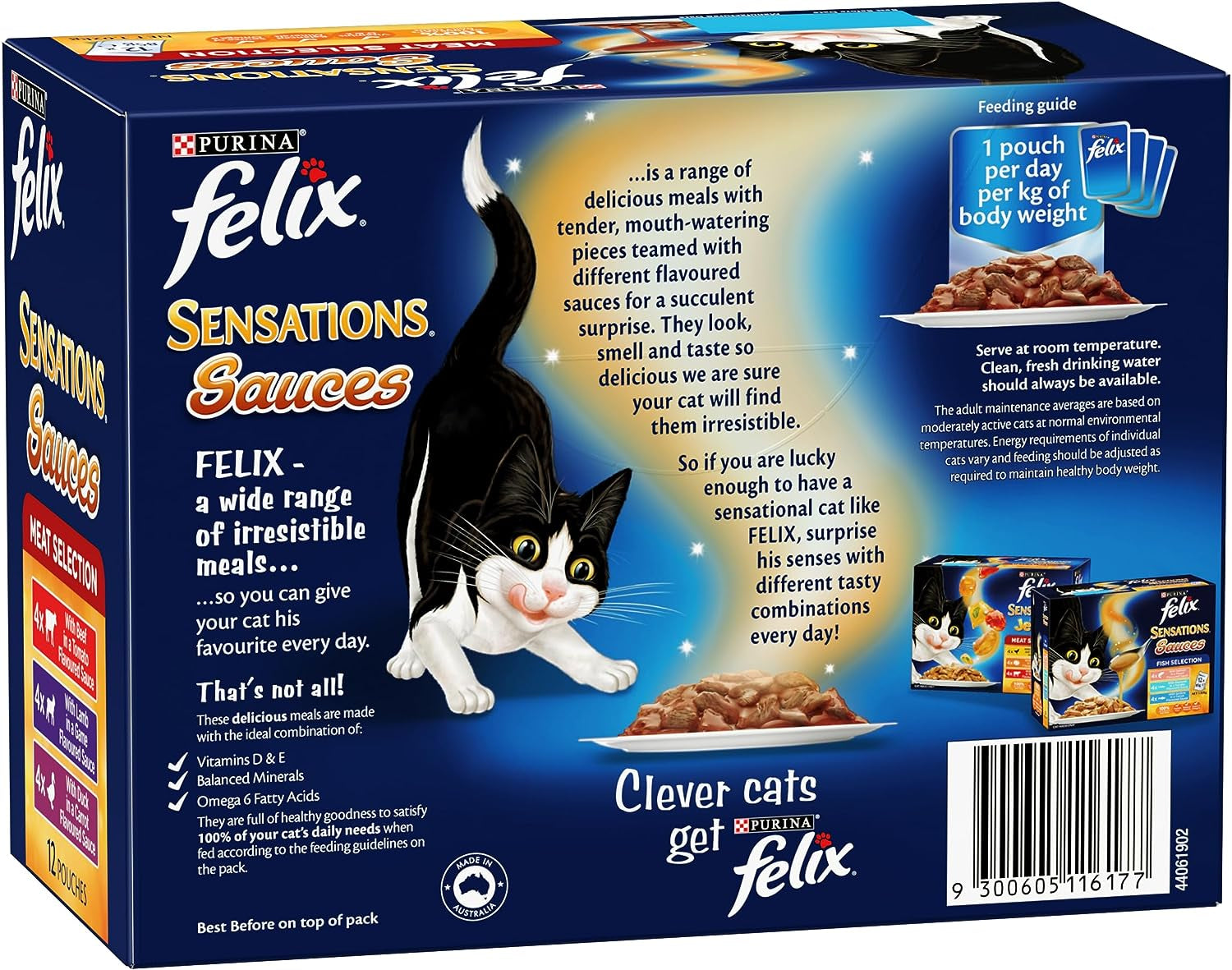 Sensations Adult Wet Cat Food Meat Selection Sauces 60X85G