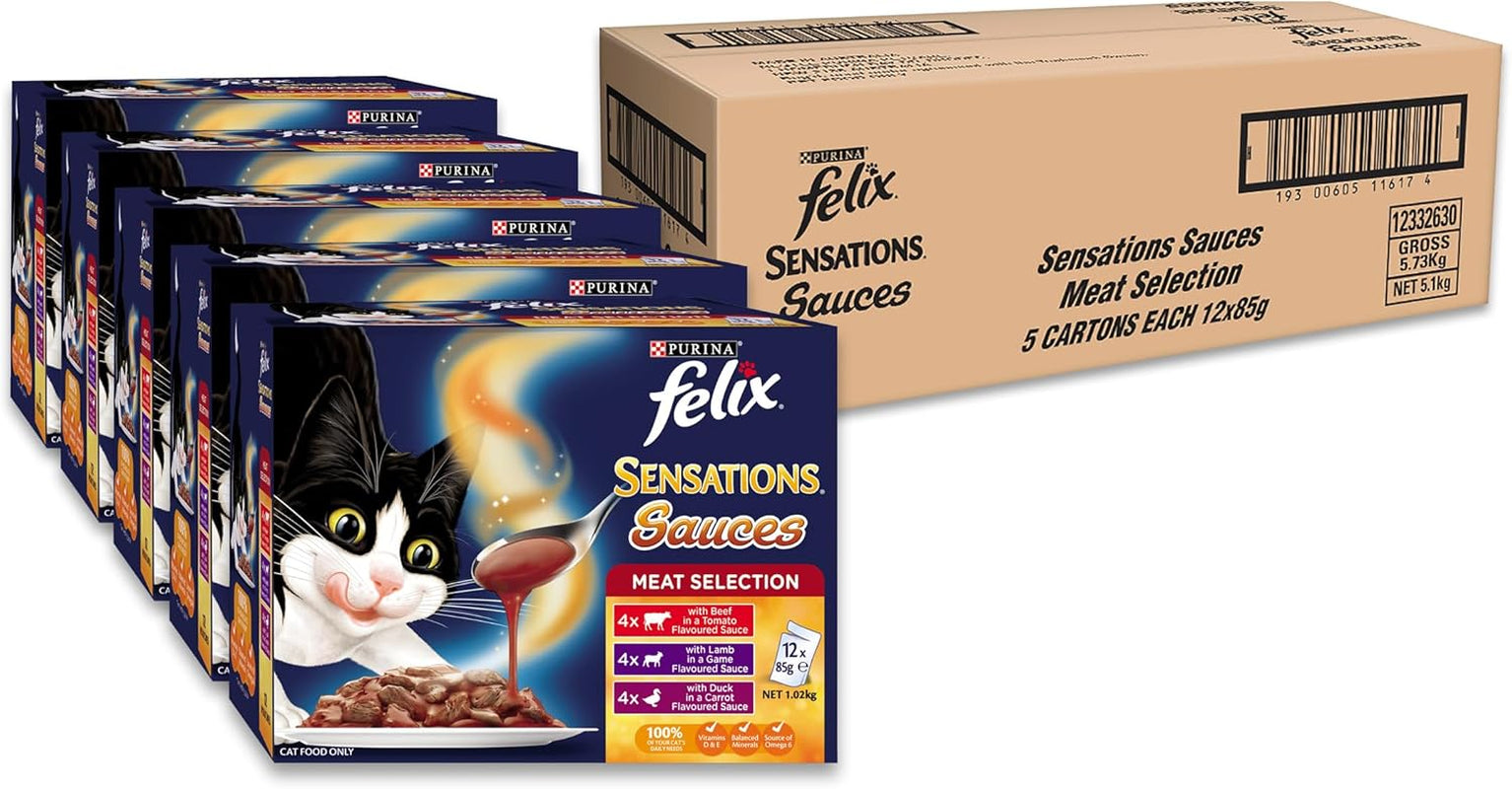 Sensations Adult Wet Cat Food Meat Selection Sauces 60X85G