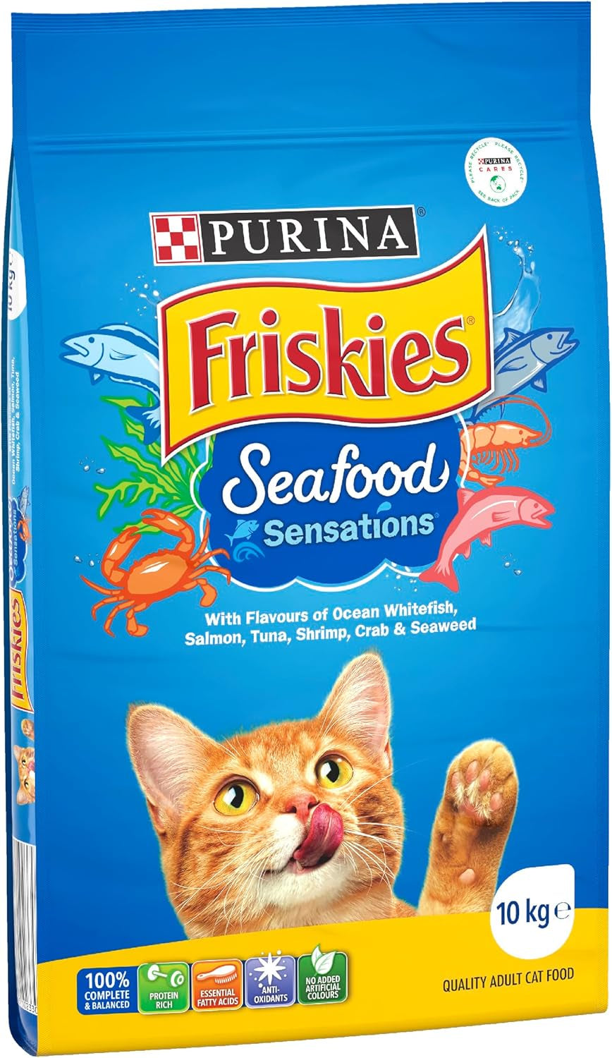 FRISKIES Adult Dry Cat Food Seafood Sensations 10Kg
