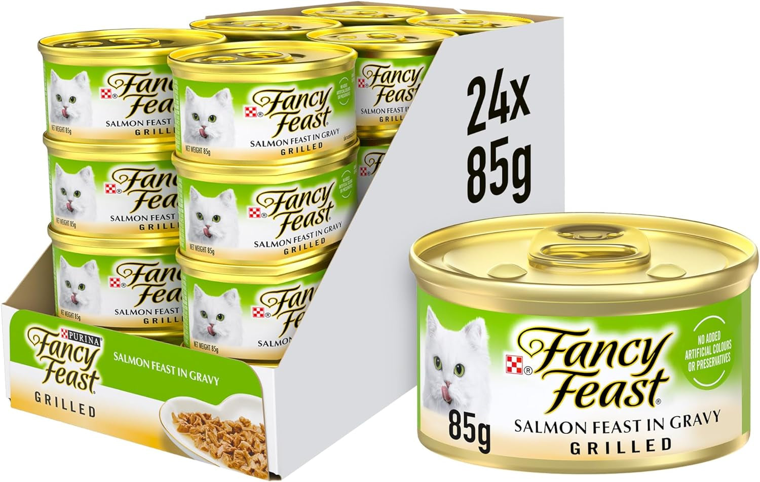 Fancy Feast Grilled Adult Wet Cat Food Grilled Salmon Feast in Gravy 24X85G