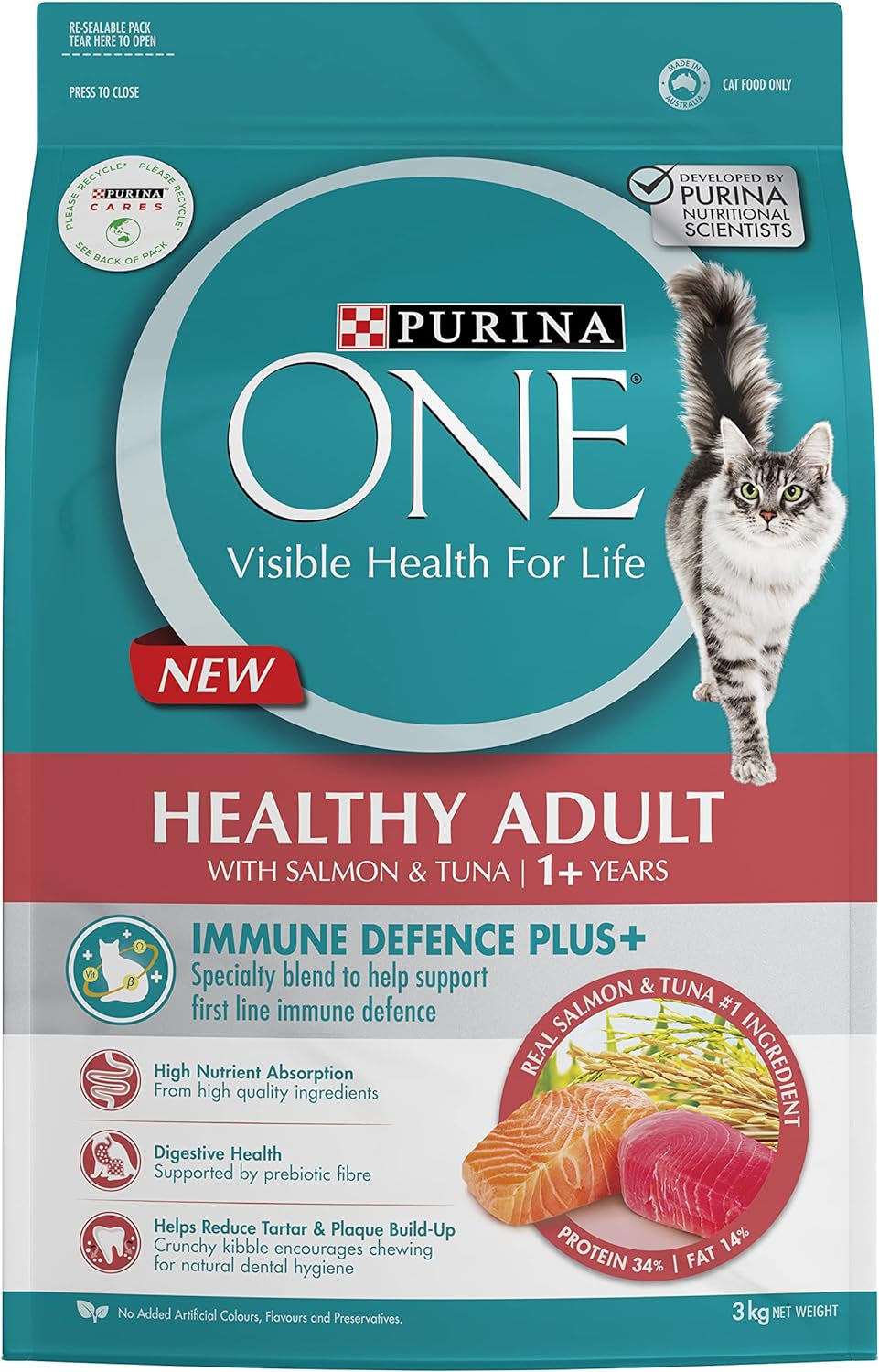 Adult Dry Cat Food Immune Defence Plus+ Salmon & Tuna 3Kg