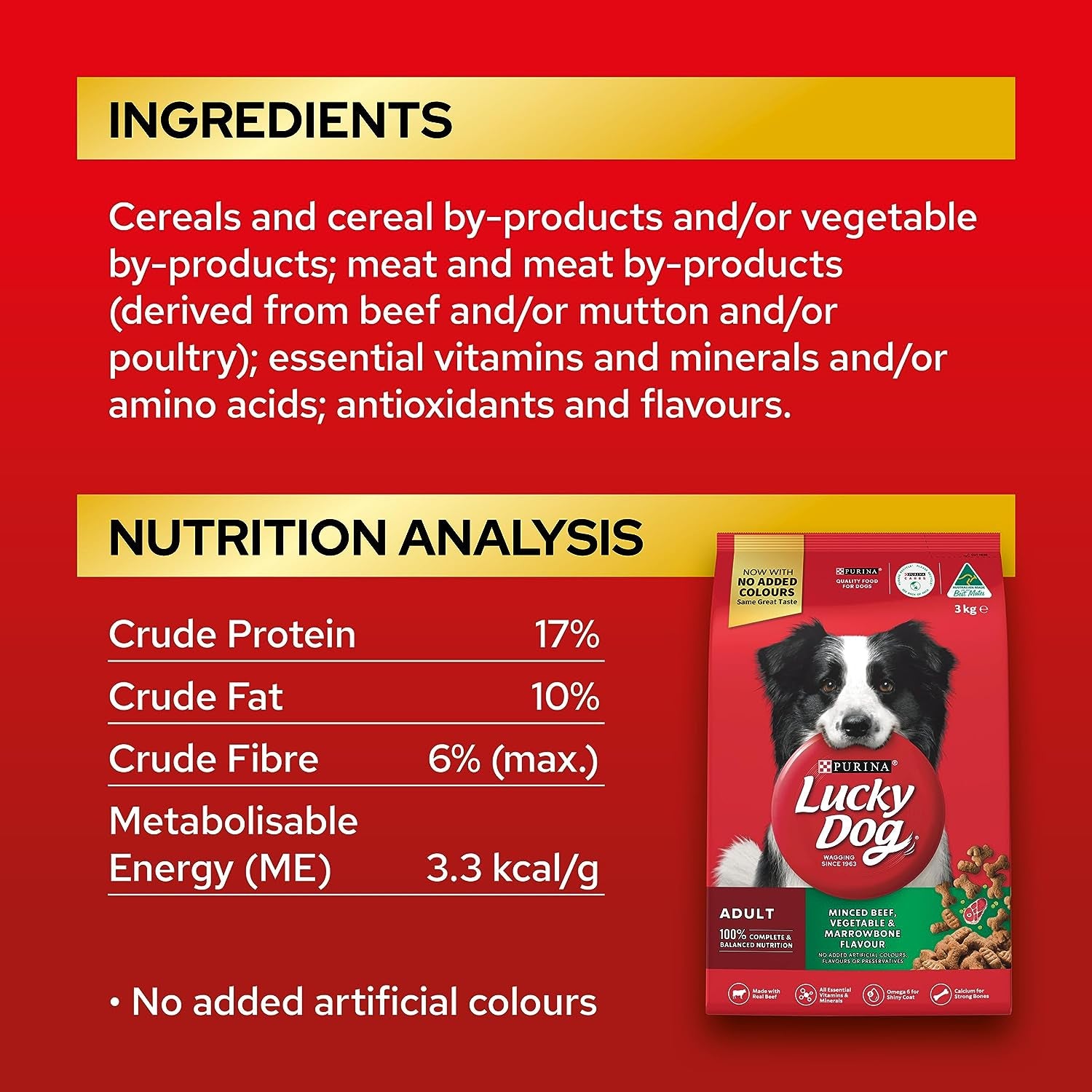 Adult Dry Dog Food Minced Beef Vegetable and Marrowbone 8Kg