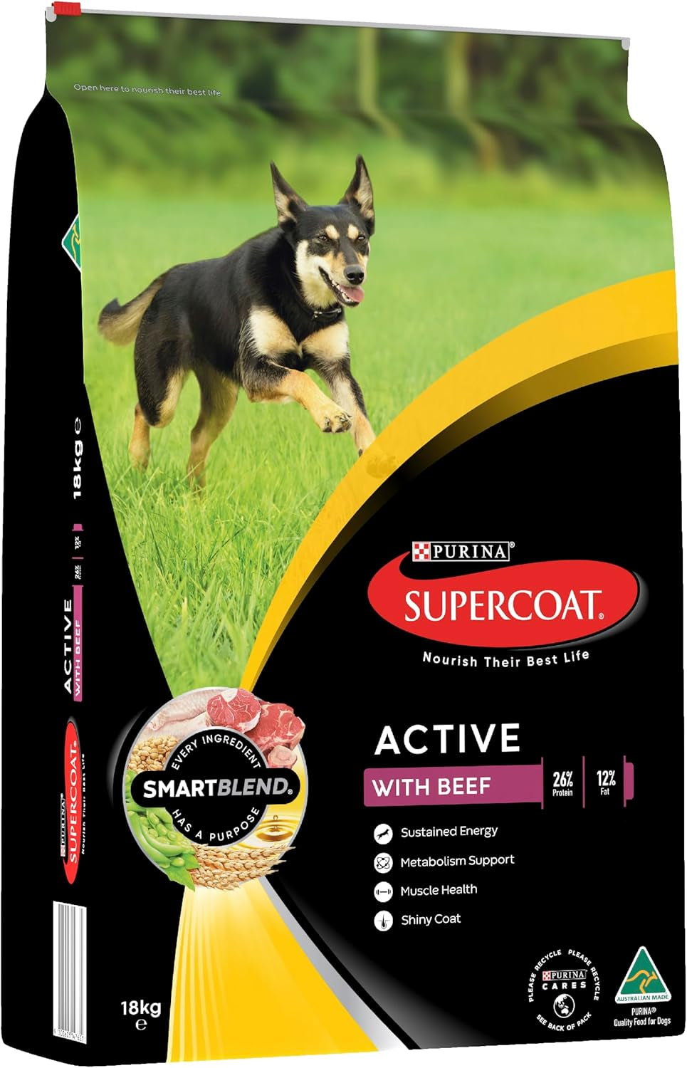 SUPERCOAT SMARTBLEND Adult Dry Dog Food Beef 18Kg