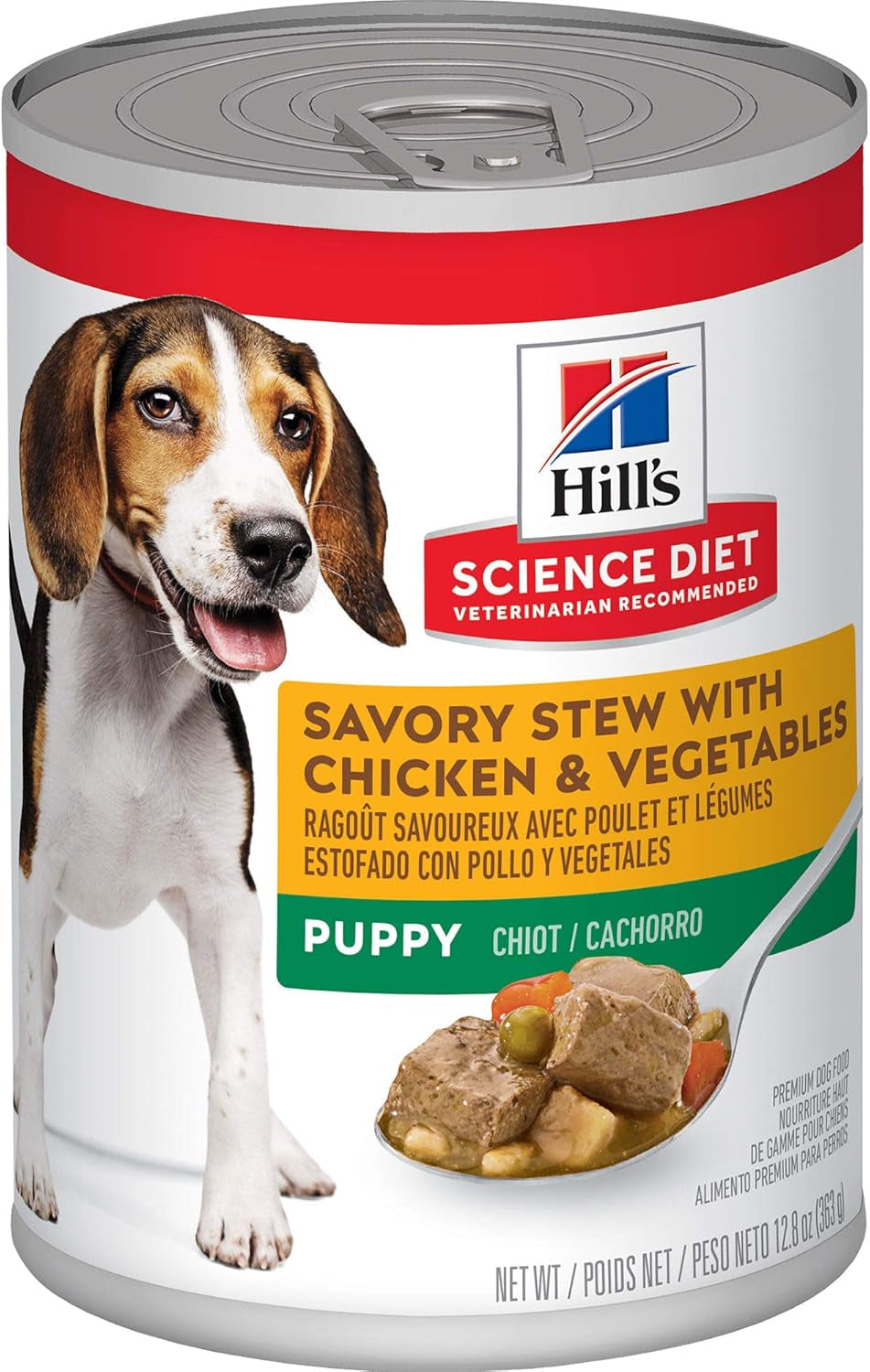 Puppy Wet Dog Food, Savory Stew with Chicken and Vegetables, 363G, 12 Pack, Canned Dog Food
