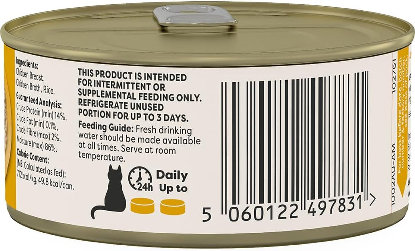 100% Natural Wet Cat Food Chicken Breast in Broth, Limited Ingredients Pet Food 70G Tin (Pack of 24)