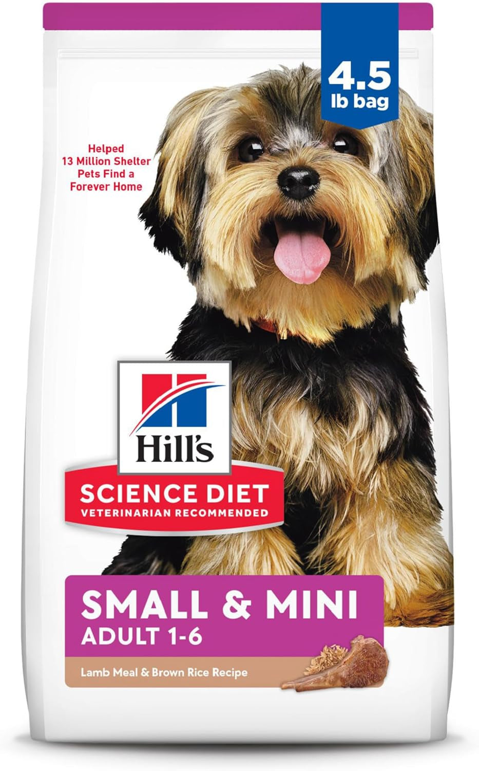 Hill'S 2896 Adult Small Paws Lamb Meal and Rice Dry Dog Food, 2.04 Kg