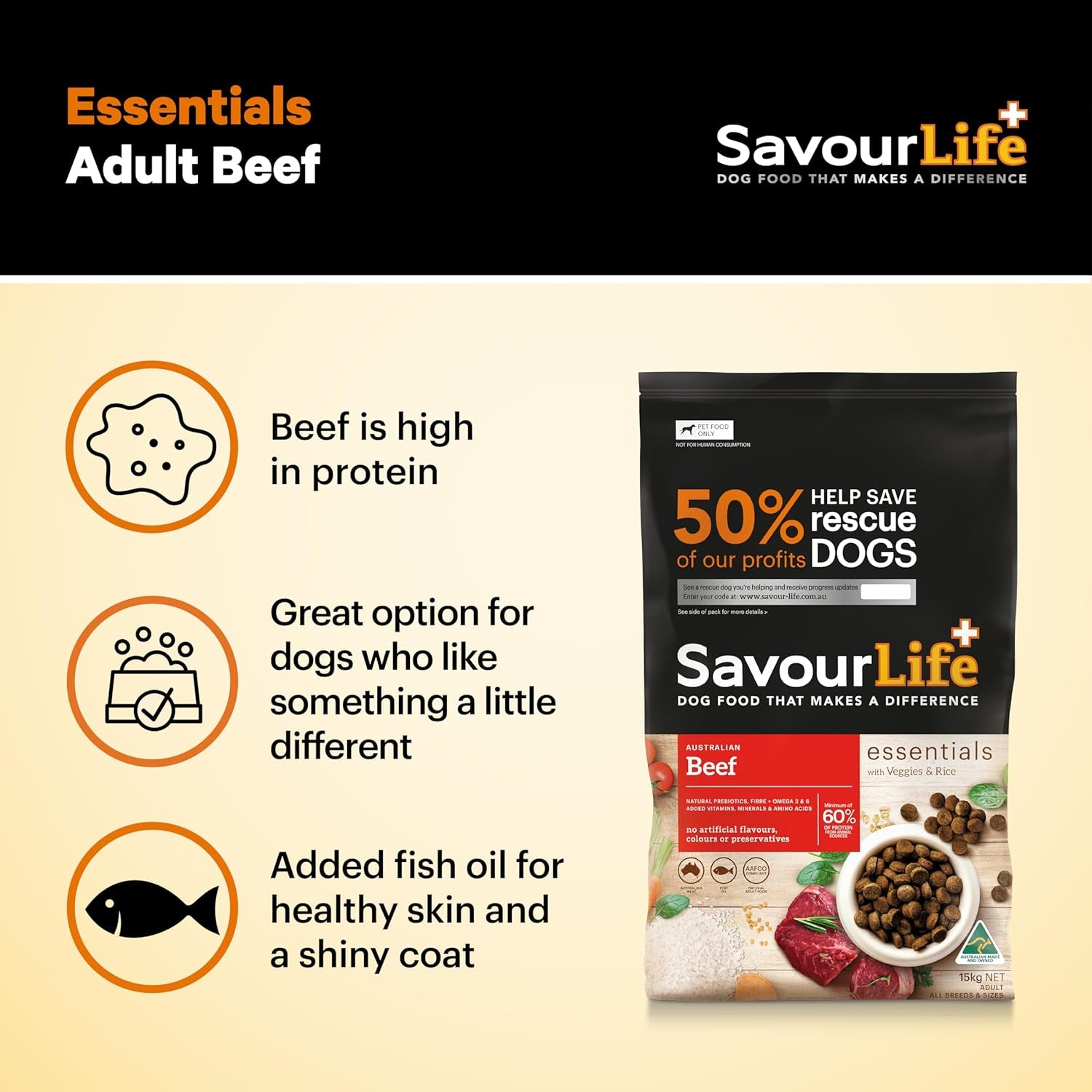Essentials Beef Adult Dog Food 15Kg