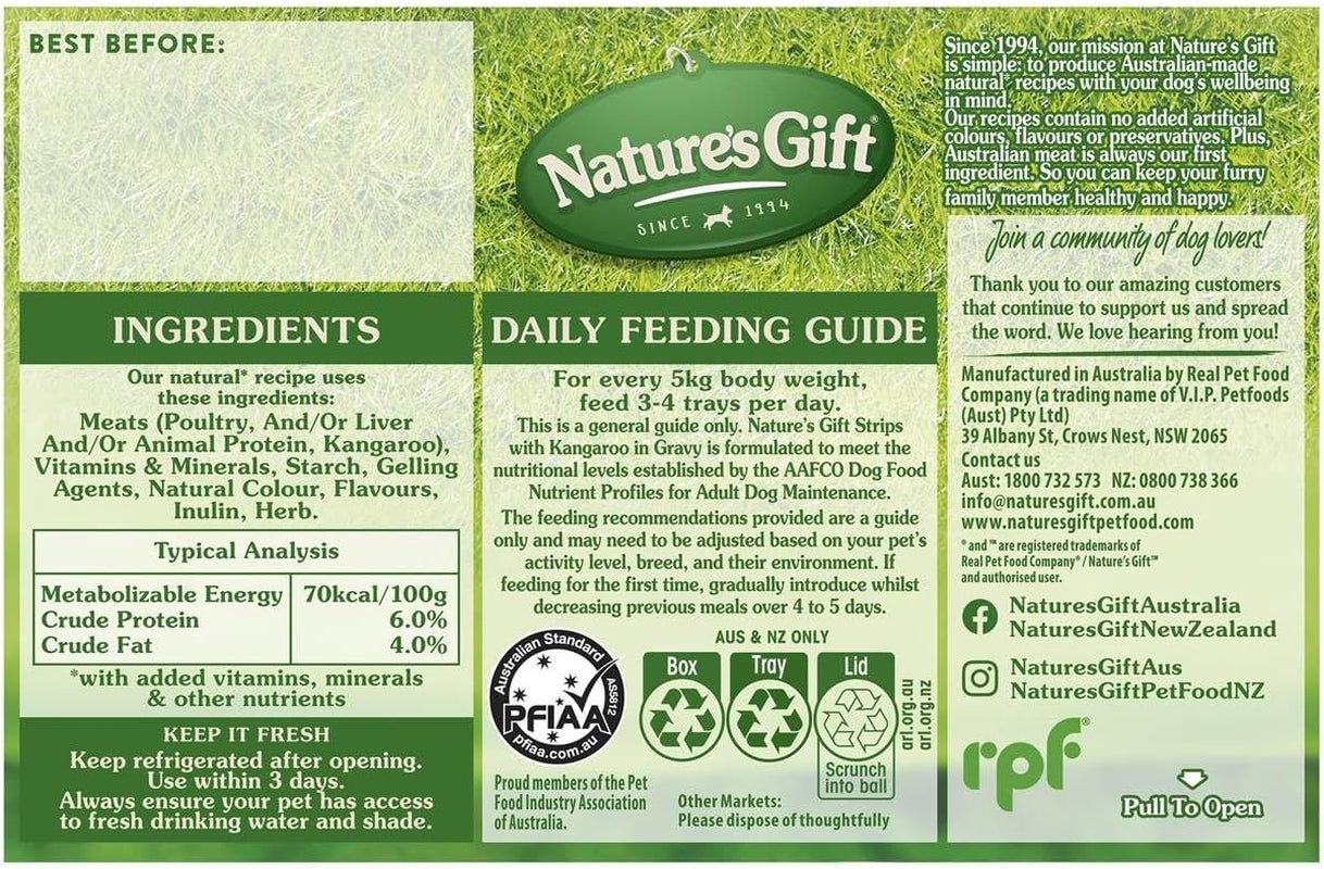 Natural Ingredients Adult Kangaroo Wet Dog Food 100 G (Pack of 6)