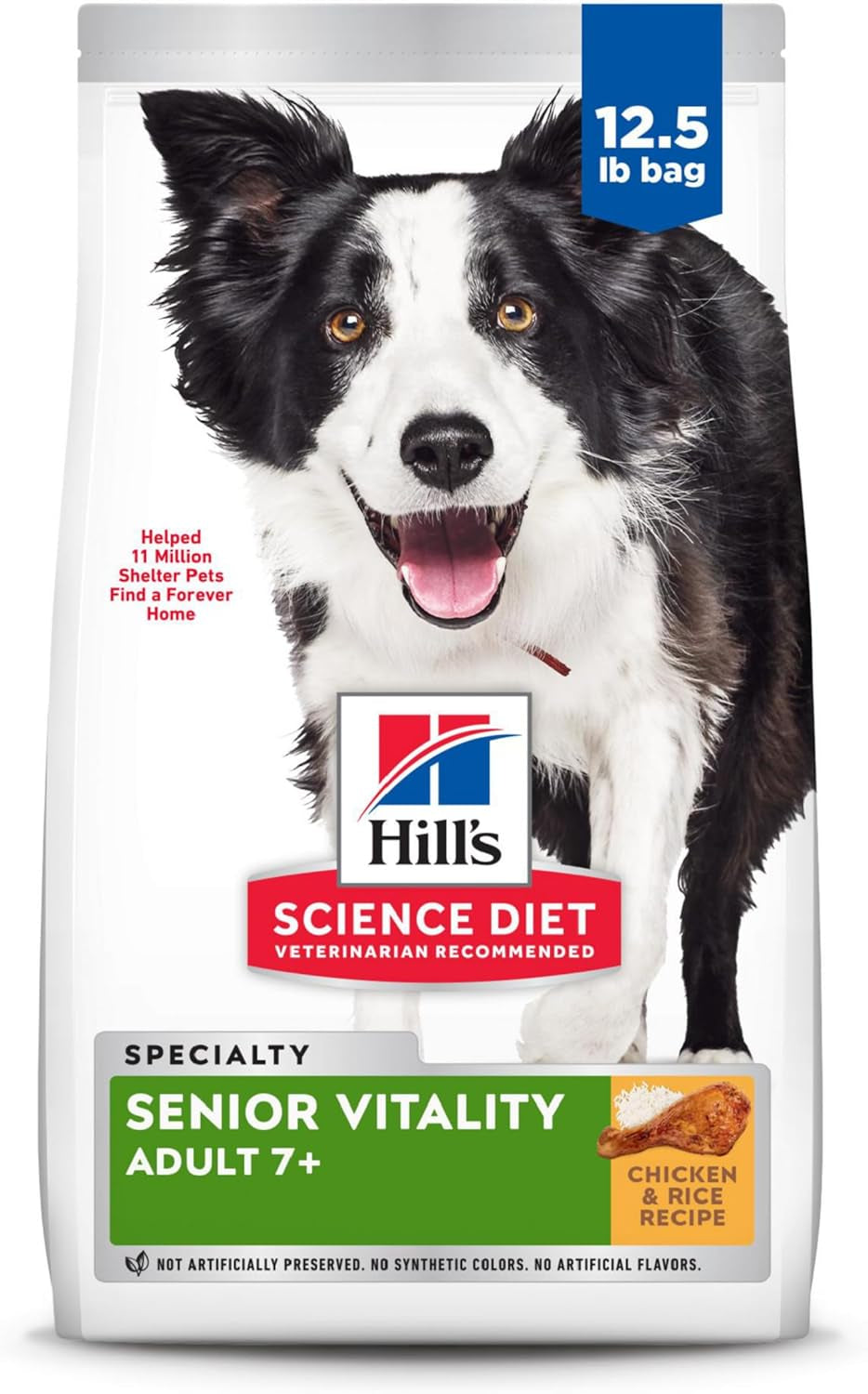 Hill'S 10773 Adult 7 plus Senior Vitality Chicken and Rice Recipe Dog Food, 5.67 Kg