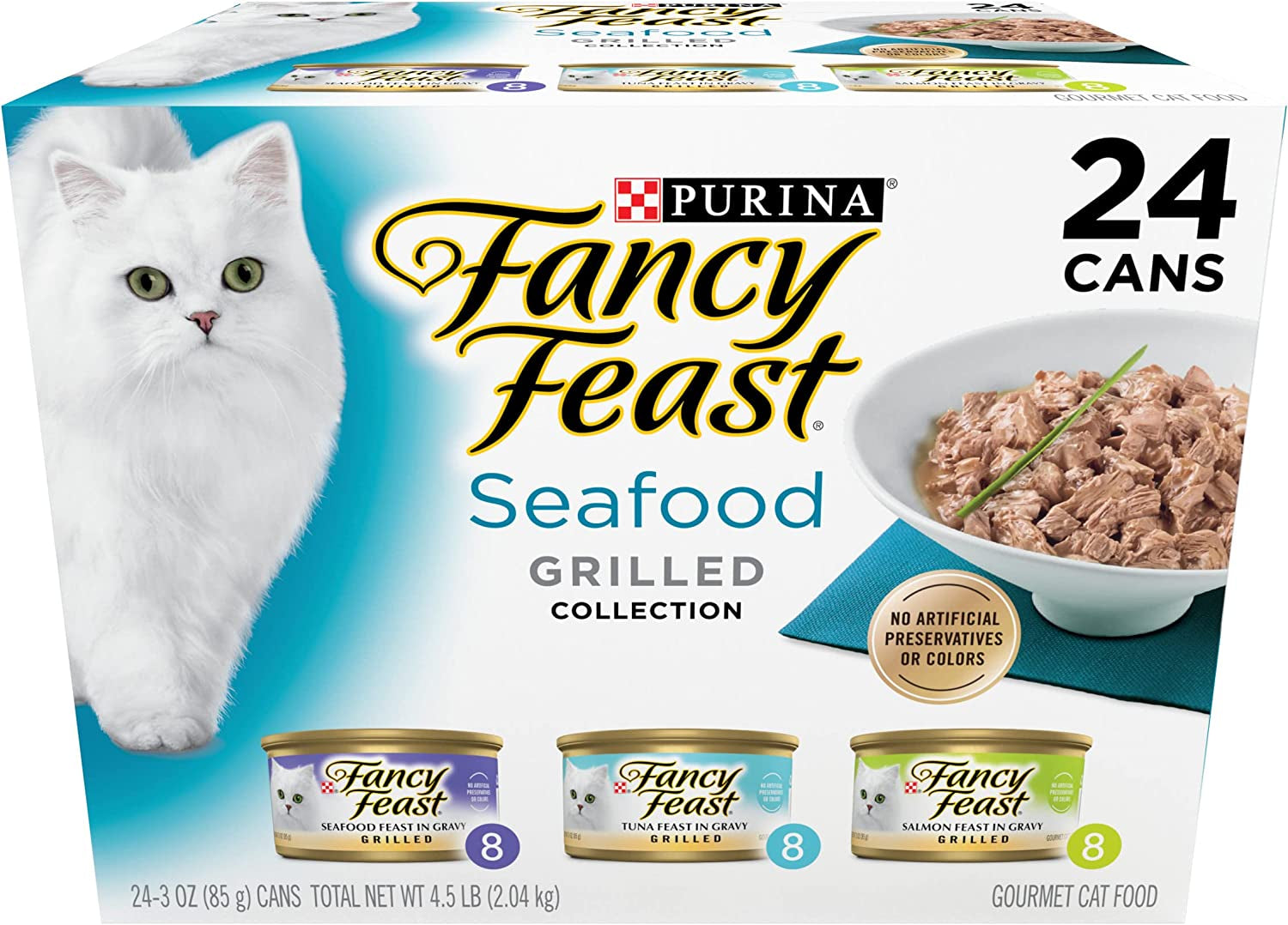 FANCY FEAST Adult Wet Cat Food Classic Seafood Grilled Collection 24X85G
